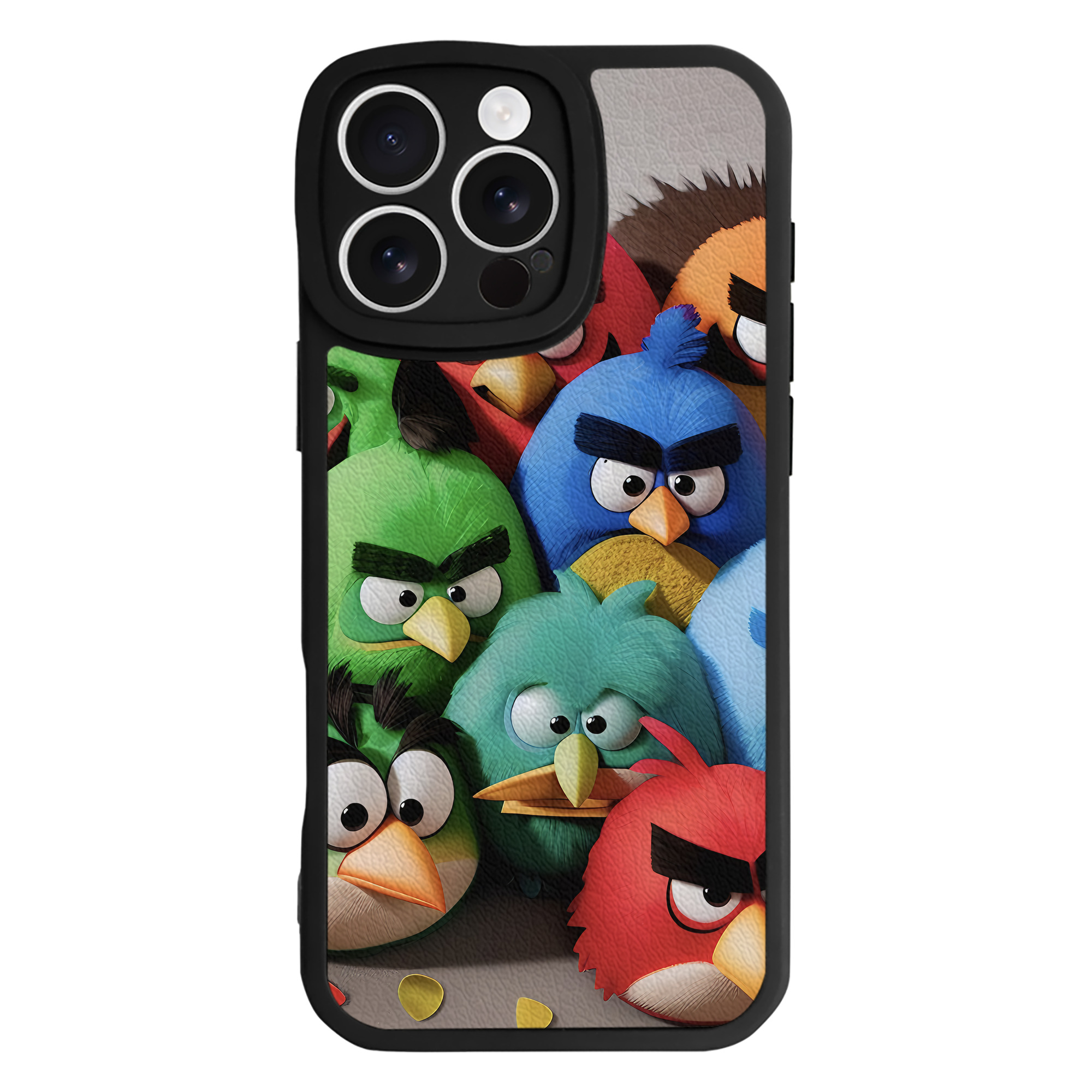 （画像用） Angry Birds アングリーバード 【iPhone 16シリーズ対応】シリコンスマホケース（レザー調） 材質：シリコン